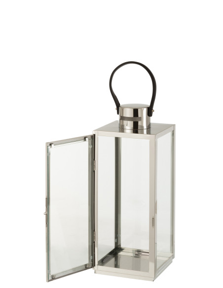 J-LineCarré de lanterne en métal/verre argenté