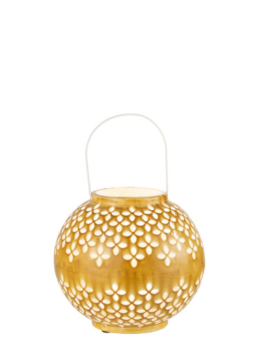 J-LineLanterne Boule en Fer Perforé Ocre