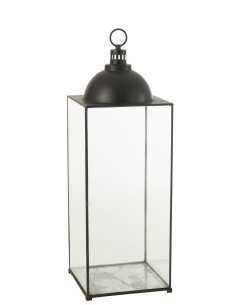 J-LineLanterne Hagrid en verre/fer noir L