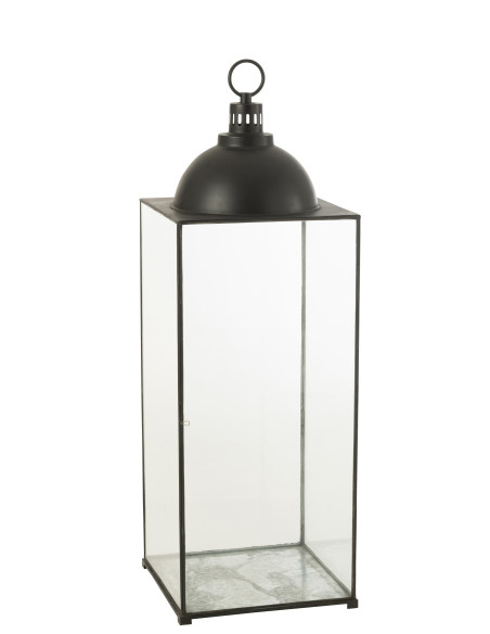 J-LineLanterne Hagrid en verre/fer noir L