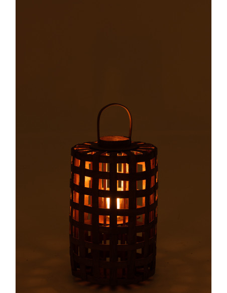 J-LineLanterne cylindre en bois de peuplier marron J-LineLanterne cylindre en bois de peuplier marron