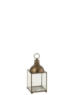 J-LineLanterne Hagrid en verre/fer bronze S