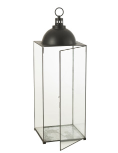 J-LineLanterne Hagrid en verre/fer noir L 2