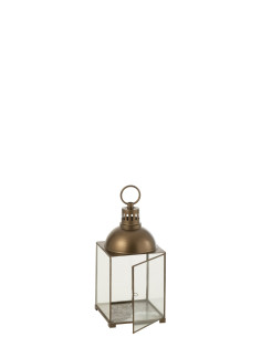 J-LineLanterne Hagrid en verre/fer bronze S 2