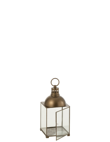 J-LineLanterne Hagrid en verre/fer bronze S