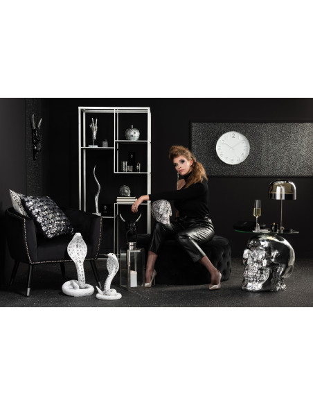 J-LineLanterne Carrée en Métal/Verre Argenté J-LineLanterne Carrée en Métal/Verre Argenté