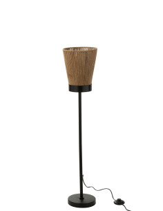 Lampe sur pied Luna en jute beige de taille moyenneJ-Line