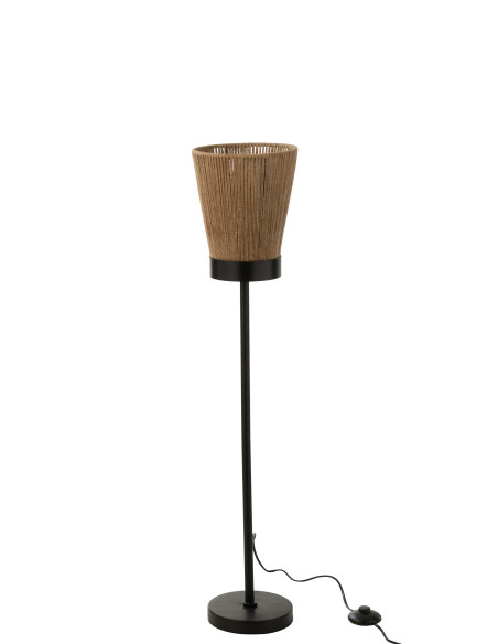 Lampe sur pied Luna en jute beige de taille moyenneJ-Line Lampe sur pied Luna en jute beige de taille moyenneJ-Line
