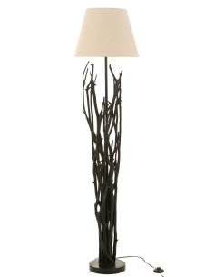 Lampe sur pied en bois de châtaignier noirJ-Line