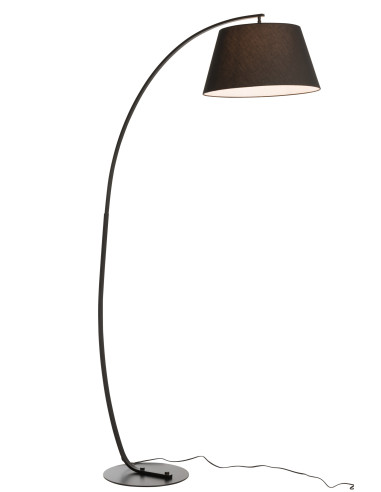 Lampe sur pied en métal noir en arcJ-Line