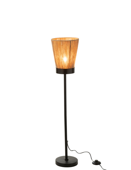 Lampe sur pied Luna en jute beige de taille moyenneJ-Line Lampe sur pied Luna en jute beige de taille moyenneJ-Line