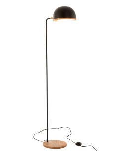 Lampe sur pied Evy en fer/bois noir/naturelJ-Line 2