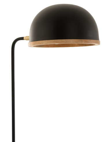 Lampe sur pied Evy en fer/bois noir/naturelJ-Line