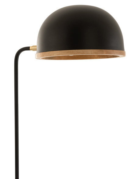 Lampe sur pied Evy en fer/bois noir/naturelJ-Line