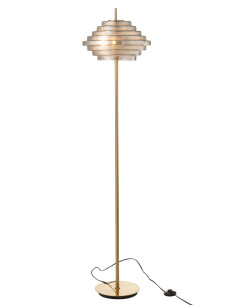 Lampe Sur Pied Led Or Métal/Verre FuméJ-Line 2