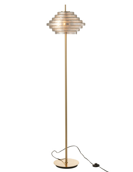 Lampe Sur Pied Led Or Métal/Verre FuméJ-Line Lampe Sur Pied Led Or Métal/Verre FuméJ-Line