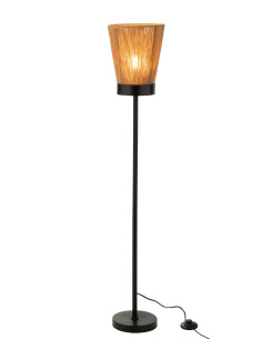 Lampe sur pied Luna en jute beige de grande tailleJ-Line 2