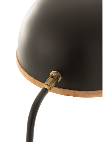 Lampe sur pied Evy en fer/bois noir/naturelJ-Line
