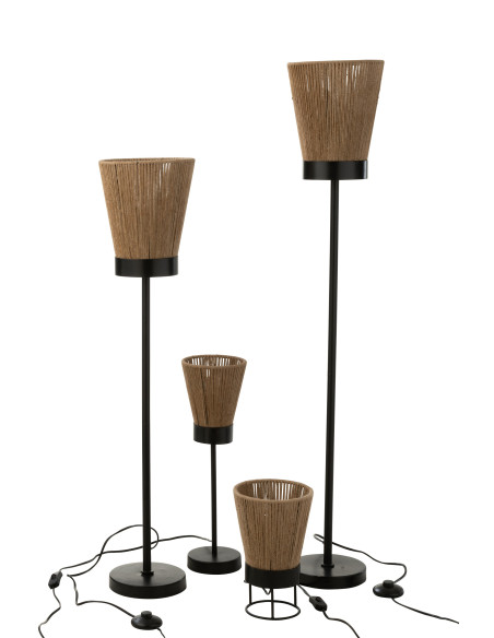 Lampe sur pied Luna en jute beige de grande tailleJ-Line Lampe sur pied Luna en jute beige de grande tailleJ-Line