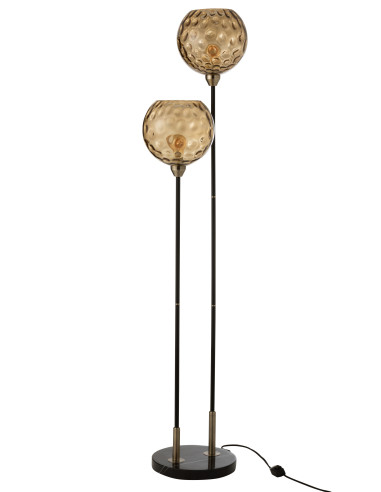 Lampe sur pied Base Bollie en acier/marbre noirJ-Line