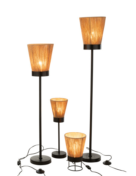 Lampe sur pied Luna en jute beige de grande tailleJ-Line Lampe sur pied Luna en jute beige de grande tailleJ-Line
