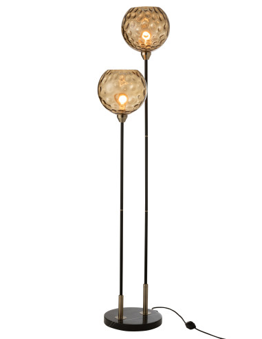 Lampe sur pied Base Bollie en acier/marbre noirJ-Line