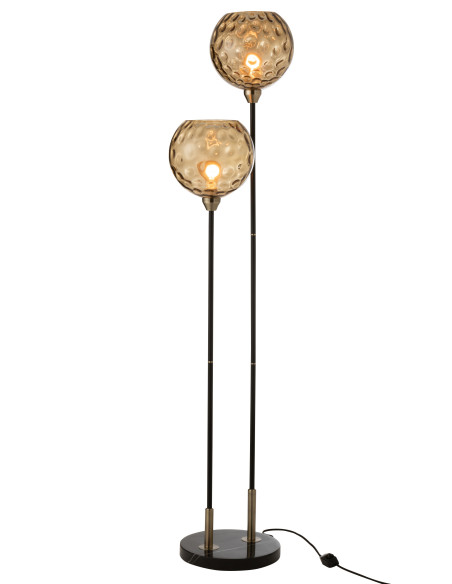 Lampe sur pied Base Bollie en acier/marbre noirJ-Line Lampe sur pied Base Bollie en acier/marbre noirJ-Line