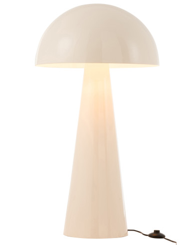 Lampe Champignon Métal Brillant Blanc Très GrandJ-Line