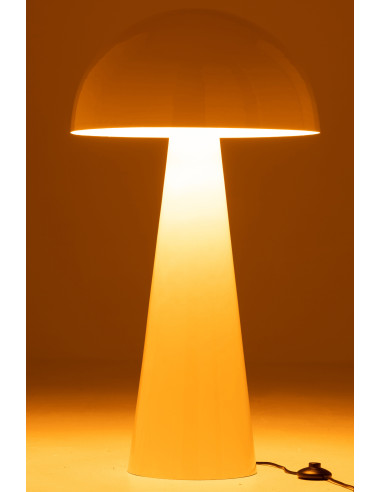 Lampe Champignon Métal Brillant Blanc Très GrandJ-Line