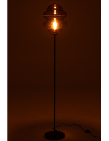 Lampe de sol cuillère en verre miel marronJ-Line