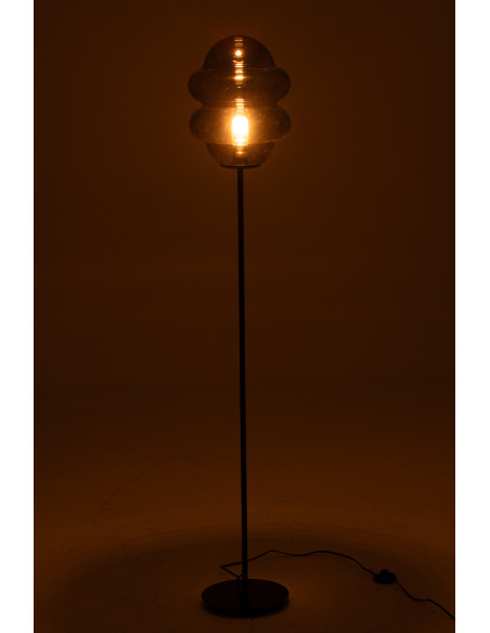 Lampe de sol cuillère en verre grisJ-Line Lampe de sol cuillère en verre grisJ-Line