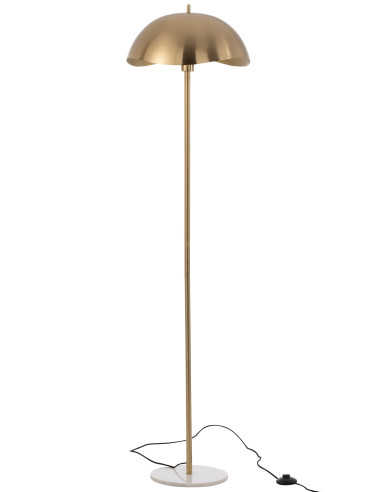 Lampe de sol en métal/marbre doréJ-Line