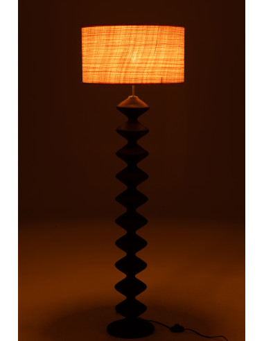 Lampe sur pied Chenille en bois de peuplier noir/naturelJ-Line
