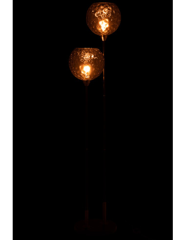 Lampe sur pied Base Bollie en acier/marbre noirJ-Line