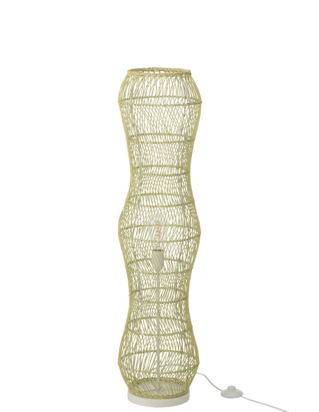Lampe de sol en rotin tressé métal vertJ-Line Lampe de sol en rotin tressé métal vertJ-Line