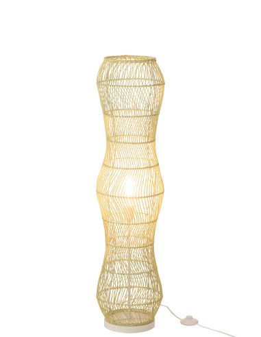 Lampe de sol en rotin tressé métal vertJ-Line