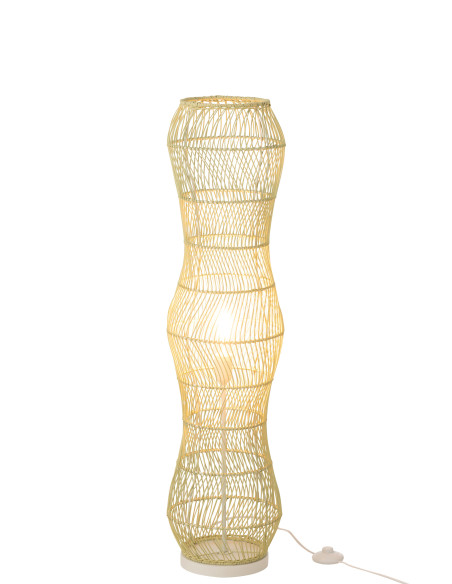Lampe de sol en rotin tressé métal vertJ-Line Lampe de sol en rotin tressé métal vertJ-Line