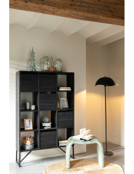 Lampe de sol en métal/marbre noirJ-Line