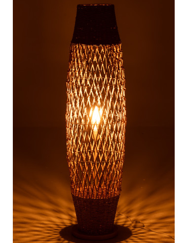 Lampe sur pied en métal tressé naturel foncéJ-Line