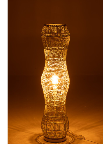 Lampe de sol en rotin tressé métal vertJ-Line