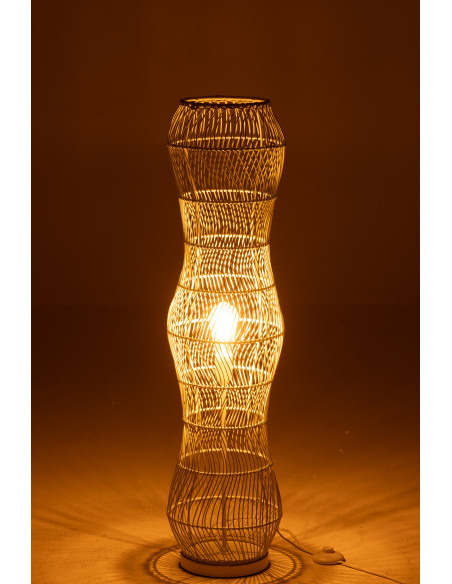 Lampe de sol en rotin tressé métal vertJ-Line Lampe de sol en rotin tressé métal vertJ-Line
