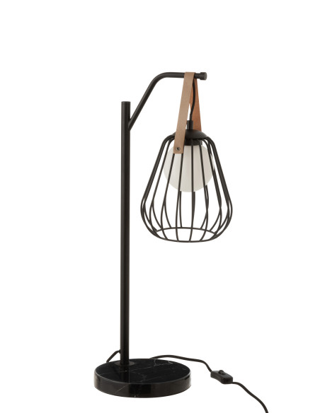 Lampe de table Ignes en acier/marbre noirJ-Line Lampe de table Ignes en acier/marbre noirJ-Line