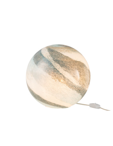 Lampe Dany Rayures Verre Rond Bleu-Vert GrandJ-Line