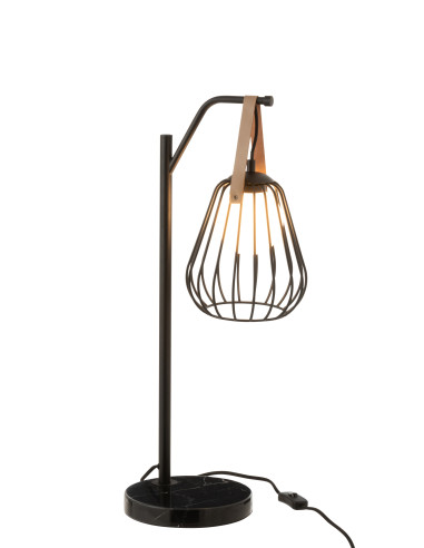 Lampe de table Ignes en acier/marbre noirJ-Line