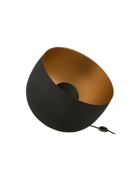 Lampe ronde intérieure en métal doré et noir de grande tailleJ-Line Lampe ronde intérieure en métal doré et noir de grande tailleJ-Line