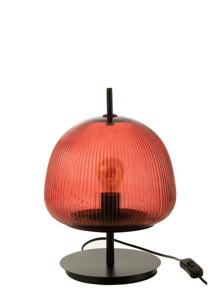 Lampe de table Oasis en verre rouge petitJ-Line Lampe de table Oasis en verre rouge petitJ-Line