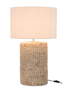 Pied de lampe + Abat-jour en tresse épaisse en béton/coton naturel LJ-Line 2