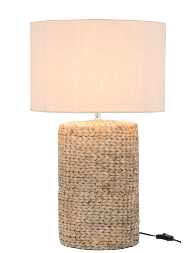 Pied de lampe + Abat-jour en tresse épaisse en béton/coton naturel LJ-Line