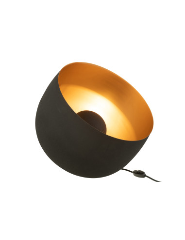 Lampe ronde intérieure en métal doré et noir de grande tailleJ-Line