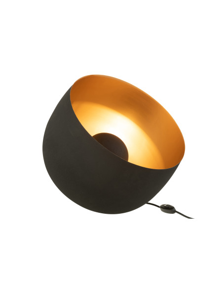 Lampe ronde intérieure en métal doré et noir de grande tailleJ-Line Lampe ronde intérieure en métal doré et noir de grande tailleJ-Line